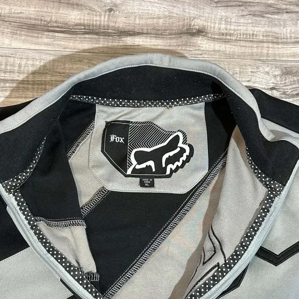 Fox Racing Mens Full Zip Track Jacket Gray and Black Size XL